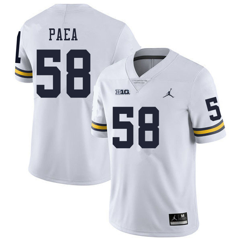 Men #58 Phillip Paea Michigan Wolverines College Football Jerseys Sale-White